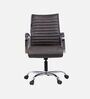 Global Leatherette Low Black Office Chair in Brown Colour