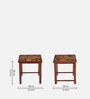 Global Print Solid Wood Nesting Table in Brown Colour