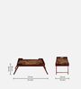 Global Print Solid Wood Portable Table in Brown Colour