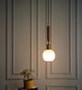 Globe Hanging Pendant Light Antique Brass Finish with Frosted Milky White Glass