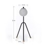 Globe White Glass Shade Table Lamp with Black Base