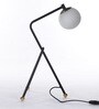 Globe White Glass Shade Table Lamp with Black Base