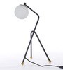 Globe White Glass Shade Table Lamp with Black Base