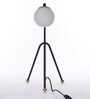 Globe White Glass Shade Table Lamp with Black Base