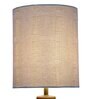 Globus Ceramic Dark Brown Table Lamp with Hemp Light Brown Shade