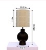 Globus Ceramic Dark Brown Table Lamp with Hemp Light Brown Shade
