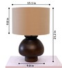 Globus Ceramic Dark Brown Table Lamp with Hemp Light Brown Shade