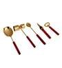 Red Resin & Steel Bar Set of 5
