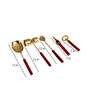 Red Resin & Steel Bar Set of 5