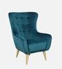 Gloria Fabric Full Back Lounge Chair In Teal Colour