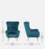 Gloria Fabric Full Back Lounge Chair In Teal Colour