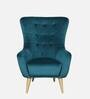 Gloria Fabric Full Back Lounge Chair In Teal Colour