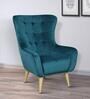 Gloria Fabric Full Back Lounge Chair In Teal Colour