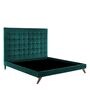 Glorious Fabric Upholstered King Size Bed in Green Colour