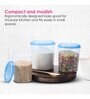 Varmora Glory Round Transparent-Blue| Kitchen Storage Containers- Set of 3 | With Air-Tight Lid |5Kg, 7kg, 10kg | BPA-Free Food-Grade Plastic