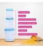 Varmora Glory Round Transparent-Blue| Kitchen Storage Containers- Set of 3 | With Air-Tight Lid |5Kg, 7kg, 10kg | BPA-Free Food-Grade Plastic