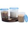 Varmora Glory Round Transparent-Blue| Kitchen Storage Containers- Set of 3 | With Air-Tight Lid |5Kg, 7kg, 10kg | BPA-Free Food-Grade Plastic
