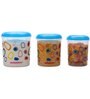 Varmora Glory Round Printed-Blue| Kitchen Storage Containers- Set of 3 | With Air-Tight Lid |5Kg, 7kg, 10kg | BPA-Free Food-Grade Plastic