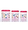 Varmora Glory Round Printed-Raspberry Pink| Kitchen Storage Containers- Set of 3 | With Air-Tight Lid |5kg, 7Kg, 10kg| BPA-Free Food-Grade Plastic