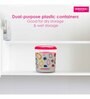 Varmora Glory Round Printed-Raspberry Pink| Kitchen Storage Containers- Set of 3 | With Air-Tight Lid |5kg, 7Kg, 10kg| BPA-Free Food-Grade Plastic