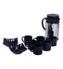 Gloss Textured Black & Silver Ceramic (Set of 7) Teaware Set