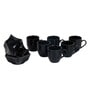 Glossy 200ml Black Ceramic (Set of 8) Tea Cups