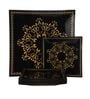 Glossy 7 Pcs Black & Gold Glass Dinnerware Set