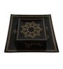 Glossy 7 Pcs Black & Gold Glass Dinnerware Set