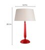 Glossy Red Cubist Aluminium Table Lamp With Blue Cone Shade, Bedside, Living Room Study Lamp, Bulb Included