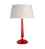 Glossy Red Cubist Aluminium Table Lamp With Blue Cone Shade, Bedside, Living Room Study Lamp, Bulb Included