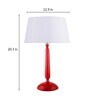 Glossy Red Cubist Aluminium Table Lamp With Green Cone Shade, Bedside, Living Room Study Lamp, Bulb Included