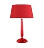 Glossy Red Cubist Aluminium Table Lamp With White Drum Shade, Bedside, Living Room Study Lamp, Bulb Included