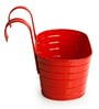 Glossy Red Galvanized Iron Handpainted Railing Planter