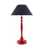Glossy Red Imperial Aluminium Table Lamp With Red Drum Shade, Bedside, Living Room Study Lamp, Bulb Included