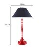 Glossy Red Imperial Aluminium Table Lamp With Red Drum Shade, Bedside, Living Room Study Lamp, Bulb Included