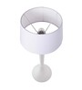 Glossy White Royal Ovoid Aluminium Table Lamp With Green Cone Shade, Bedside, Living Room Study Lamp, Bulb Included