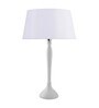 Glossy White Royal Ovoid Aluminium Table Lamp With Green Cone Shade, Bedside, Living Room Study Lamp, Bulb Included