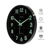 Black Glow-In-The-Dark Wall Clock With Green Luminous Numbers (33 Cm)