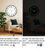 White & Black Glow-In-The-Dark Wall Clock With Green Luminous Numbers (33 Cm)