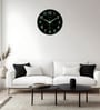 Black Glow-In-The-Dark Wall Clock With Green Luminous Numbers (33 Cm)