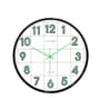 White & Black Glow-In-The-Dark Wall Clock With Green Luminous Numbers (33 Cm)