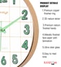 Rose Gold Glow-In-The-Dark Wall Clock With Green Luminous Numbers (33 Cm)