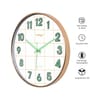Rose Gold Glow-In-The-Dark Wall Clock With Green Luminous Numbers (33 Cm)