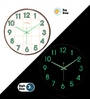 Rose Gold Glow-In-The-Dark Wall Clock With Green Luminous Numbers (33 Cm)