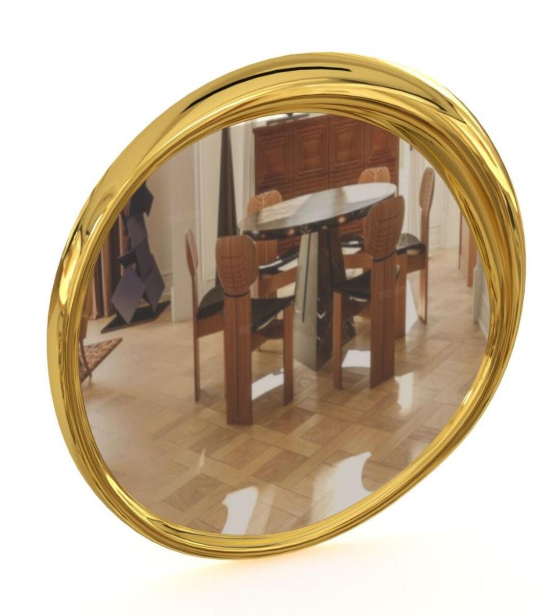 Buy Gold Abstract Moon Wall Mirror by Casagold Online Decorative