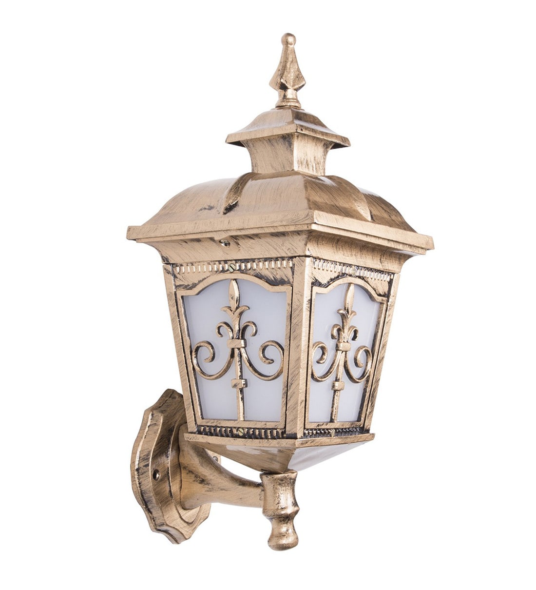 Buy Gold Metal Outdoor Wall Light by Fos Lighting Online Outdoor Wall