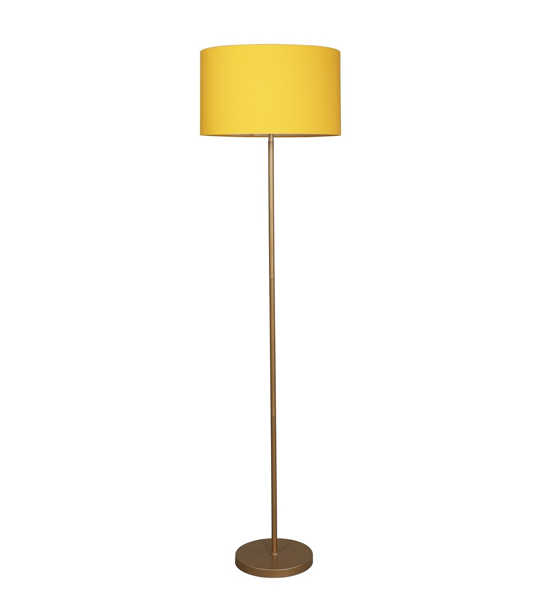 Buy Gold Color Metal Floor Lamp With Yellow Rpund Shade By Sanded Edge
