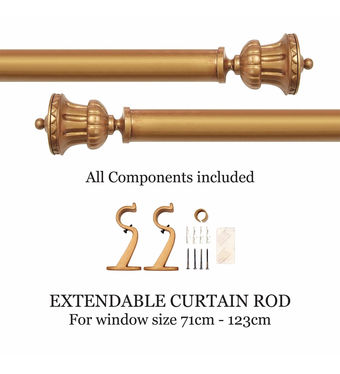 Buy Gold colour Curtain Rods by Deco Window Online - Rods with Brackets ...