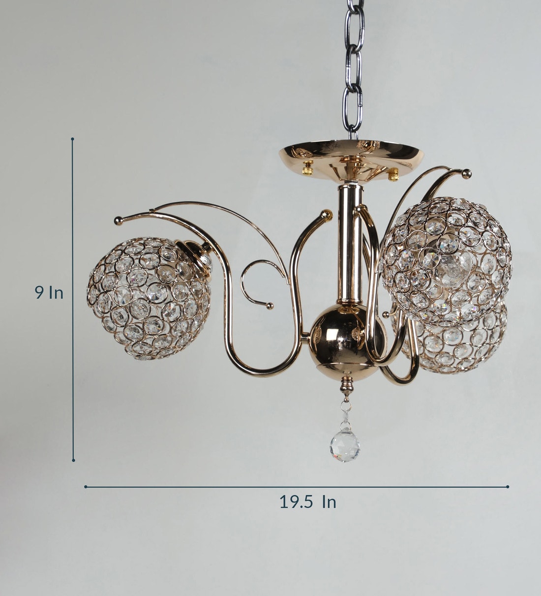 Buy Gold Crystal Chandelier by Stello Online Modern and Contemporary