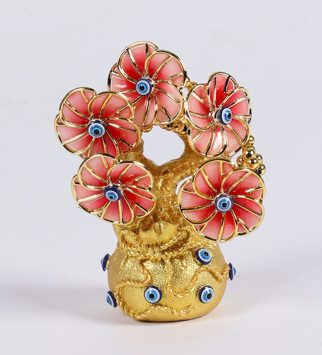 Buy Gold Evil Eye Artificial Flower Showpiece by Ethnic Karigari Online - Abstract Vintage Decor